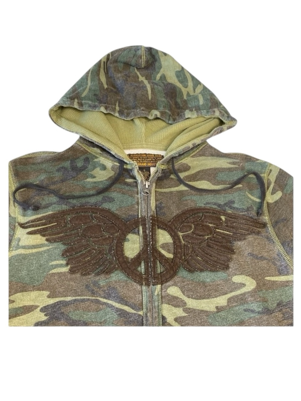 VHTF: new Lucky Brand シ Embroidered Winged Peace Sign Zip Hoodie Sweatshirt シ S - Picture 5 of 16